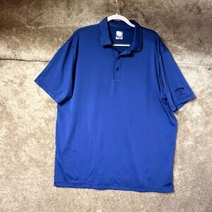 Callaway Opti-Dri Golf Polo Shirt Mens XL Royal Blue Micro Stripe Sports Active